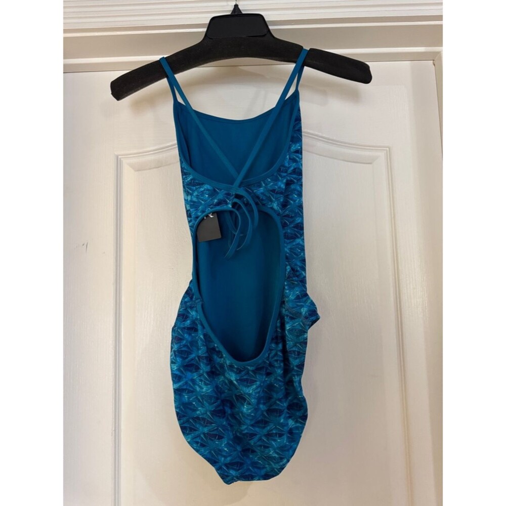 TYR Oceanid Durafast Elite Trinityfit 1 Piece Swimsuit Light Blue Aqua 38 XL NWT - Picture 5 of 12